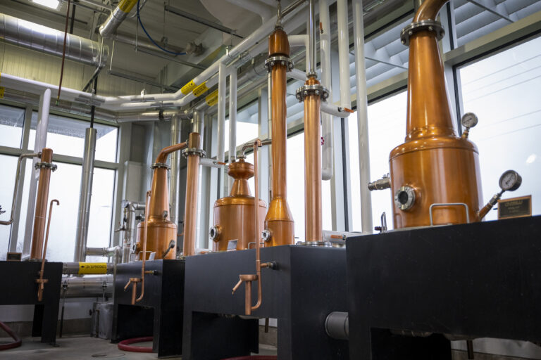 Various styles of copper stills